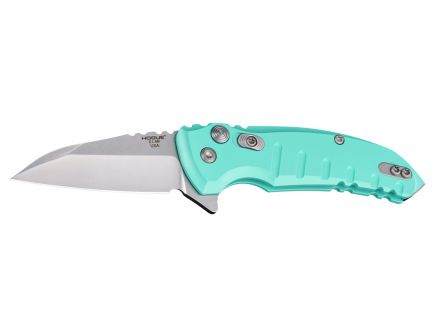 Hogue X1-MicroFlip Wharncliffe Flipper Knife, 2.75", Matte Aquamarine - 24163