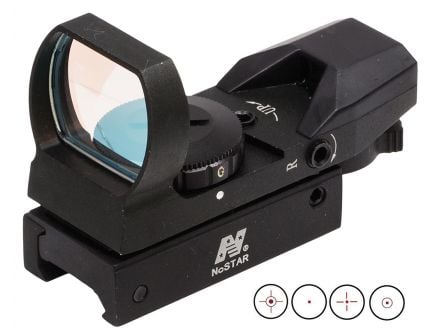 NcStar 1x24x34mm Reflex Sight, Illuminated 4 Pattern 3 MOA Red/Green - D4RGB