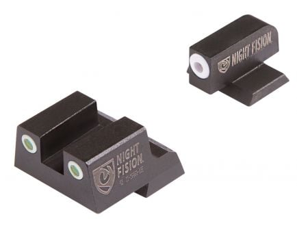 Night Fision Night Sight Set for Canik TP9SFx Handguns, Green with White Square Front/Rear - CNK-026-003-WGWG