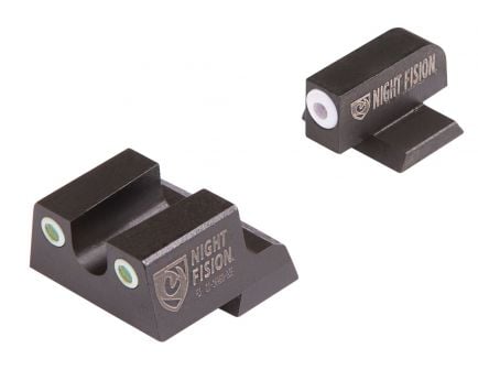 Night Fision Night Sight Set for Canik TP9SFx Handguns, Green with White Square Front, Green with White U-Notch Rear - CNK-026-007-WGWG