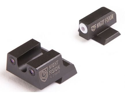 Night Fision Night Sight Set for Canik TP9SFx Handguns, Green with Orange Square Front, Green with Black U-Notch Rear - CNK-026-007-OGZG
