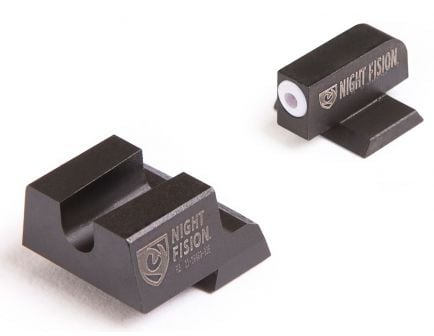 Night Fision Night Sight Set for Canik TP9SFx/TP9SFL Handguns, Green with White Square Front - CNK-026-014-WGZX