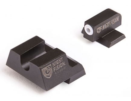 Night Fision Night Sight Set for Canik TP9SF ELITE Handguns, Green with White Square Front - CNK-027-014-WGZX