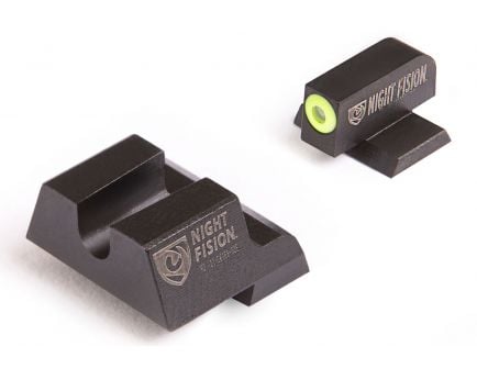 Night Fision Night Sight Set for Canik TP9SF ELITE Handguns, Green with Yellow Square Front - CNK-027-014-YGZX