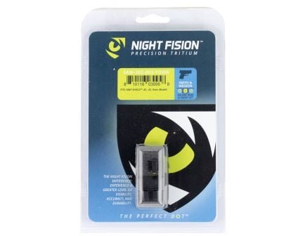Night Fision Night Sight Set for Smith & Wesson M&P Shield 40, 45, 9mm Pistols, Green with Yellow Square Front, Green with White Square Rear - SAW-202-003-YGWG