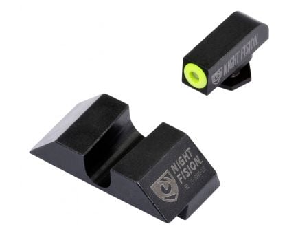 Night Fision Night Sight Set for Glock 17/17L/19/22-28/31-35/37-39 Pistols, Green with Yellow Square Front - GLK-001-014-YGZX