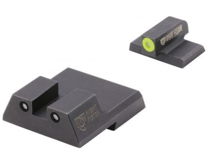 Night Fision Night Sight Set for HK VP9/VP40/P30/P30SK/P30L/45/45 Handguns, Green with Yellow Square Front, Green with Black Square Rear - HAK-126-003-YGZG
