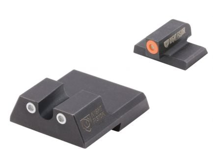 Night Fision Night Sight Set for HK VP9/VP40/P30/P30SK/P30L/45/45 Tactical Handguns, Green with Orange Square Front, Green with White U-Notch Rear - HAK-126-007-OGWG