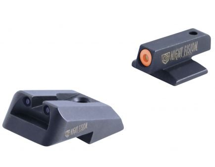 Night Fision Night Sight Set for Novak Cut 1911 Officer Defender Models with Novak, Green with Orange Square Front, Green with Black Square Rear - NVK-052-003-OGZG