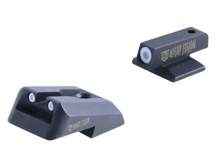 Night Fision Night Sight Set for Novak Cut 1911 Commander Government Models with Novak, Green with White Square Front/Rear - NVK-053-003-WGWG