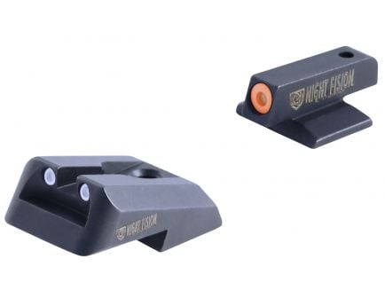 Night Fision Night Sight Set for Novak Cut 1911 Commander Government Models with Novak, Green with Orange Square Front, Green with White Square Rear - NVK-053-003-OGWG