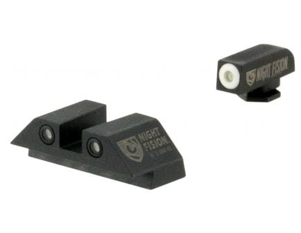 Night Fision Night Sight Set for Glock 17/17L/19/22-28/31-35/37-39 Pistols, Green with White Square Front/Rear - GLK-001-003-WGWG
