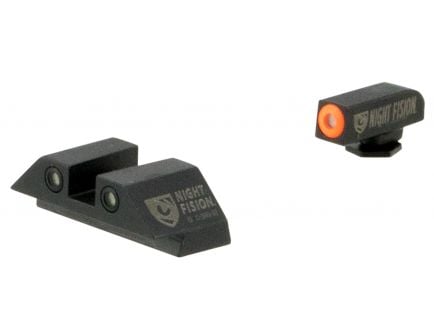 Night Fision Night Sight Set for Glock 17/17L/19/22-28/31-35/37-39 Pistols, Green with Orange Square Front, Green with White Square Rear - GLK-001-003-OGWG