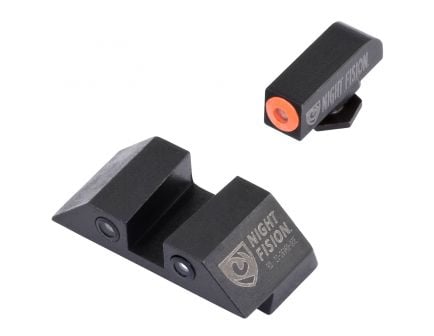 Night Fision Night Sight Set for Glock 17, 17L, 19, 22-28, 31-35, 37-39 Pistols, Green with Orange Square Front, Green with Black Square Rear - GLK-001-003-OGZG