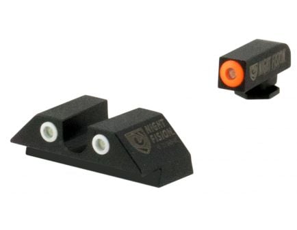 Night Fision Night Sight Set for Glock 17/17L/19/22-28/31-35/37-39 Pistols, Green with Orange Square Front, Green with Black U-Notch Rear - GLK-001-007-OGZG