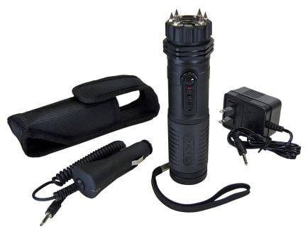PS Products Zap Light 1 MV Extreme Stun Device Flashlight w/ Spike Electrodes, Black - ZAPLE