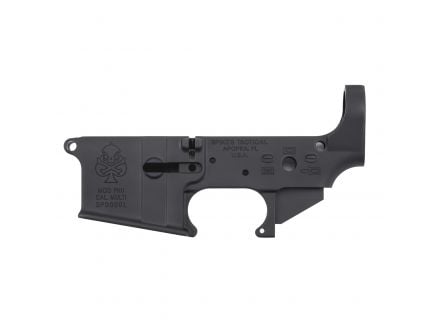 Spikes Tactical Multi-Caliber PHU Spade Logo Stripped Lower Receiver, Hardcoat Anodized Black - STLS029