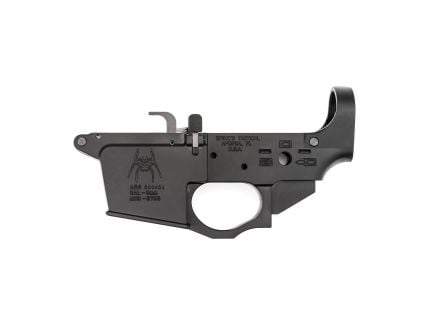 Spikes Tactical 9mm Glock Mag Spider Logo Stripped Lower Receiver, Hardcoat Anodized Black - STLS920
