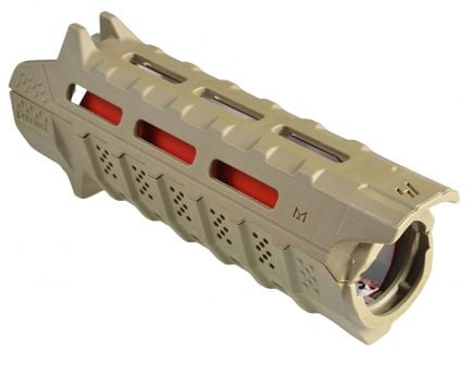 Strike Industries Viper AR-15 Carbine Length Handguard, Flat Dark Earth w/ Red Heat Shield - VIPERHGCFD
