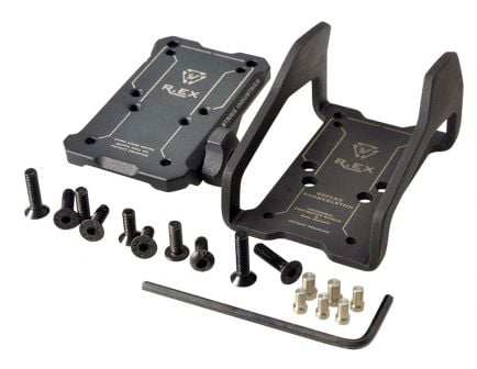 Strike Industries Aluminum/Steel 2-Piece Universal Picatinny Style Reflex Exoskeleton Mount, Hardcoat Anodized Black - REX