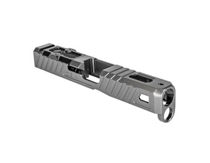 ZevTech Z19/OMEN Stripped Slide for Glock 19 Gen 5 Pistol, Titanium Gray - SLD-Z19-5G-OMEN-RMR-GRY