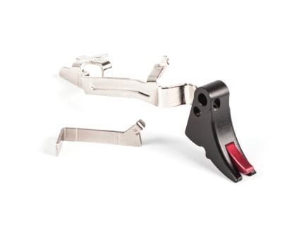 ZevTech Fulcrum Adjustable Curved Small Trigger Bar Kit for Glock 17, 17L, 19 Gen 4, 1-3 Pistols, Black/Red - FUL-ADJ-BAR-SM-B-R