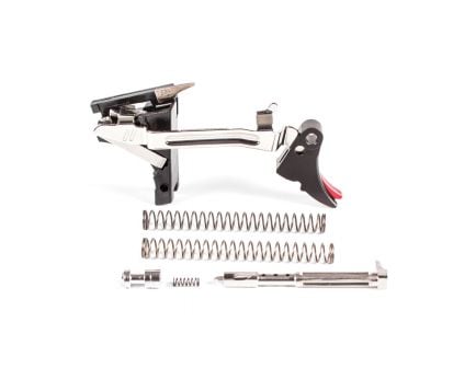 ZevTech Fulcrum Adjustable Curved Drop-in Trigger Ultimate Kit for Glock 17C, 17L, 19C Gen 1-3 Pistols, Black/Red - FUL-ADJ-ULT-9-B-R