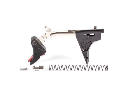 ZevTech Pro Curved Face Trigger Drop-in Kit for Glock 17, 19, 26, 34 Gen 4 Pistols, Black/Red - CFT-PRO-DRP-4G9-B-R