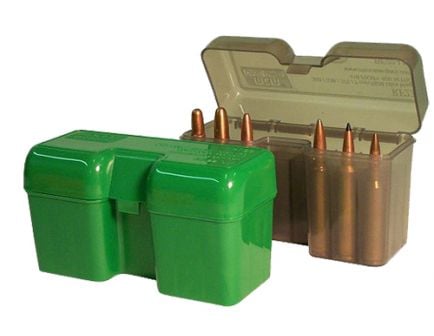 MTM Case Gard RF-22 22 Round Flip-Top Ammo Box, 3.14" OAL, Clear Smoke - RF22SM41