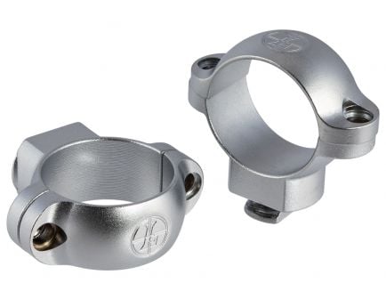 Leupold 1" Medium Steel 2-Piece Standard Extended Scope Ring, Silver - 49902