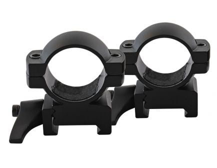 Traditions Crackshot 1" High Aluminum Quick Detach Top/Bottom Style 2-Piece Scope Ring, Matte Black - A1374