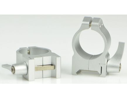 Warne Scope Mounts Maxima 1" Medium Steel Quick Detach Scope Ring, Silver - 201LS