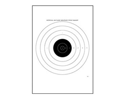 Action Target Law Enforcement 21" x 21" Military Bullseye Shooting Target, Black, 100/box - SR-1-100