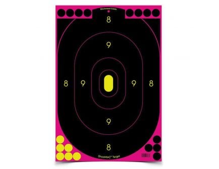 Birchwood Casey Shoot-N-C 12" x 18" Self-Adhesive Silhouette Bullseye Target, Black/Pink, 1400 Pasters, 100/pack - 34633
