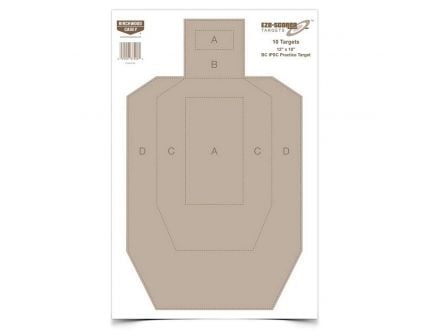 Birchwood Casey EZE-Scorer 12" x 18" BC-IPSC Practice Target, Tan, 100/pack - 37018