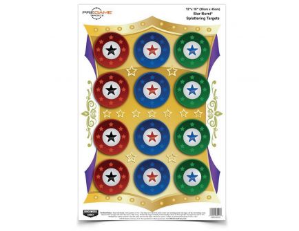 Birchwood Casey Pregame Star Burst 12" x 18" Interactive Target, Multi-Color, 100/pack - 35591