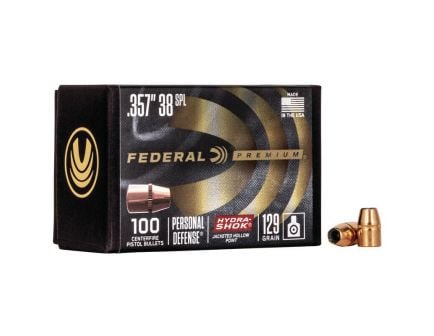 Federal Hydra-Shok Component .38 Spl 129 gr JHP Bullet, 100/box - PB38HS129