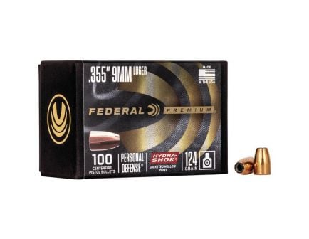Federal Hydra-Shok Component 9mm 124 gr JHP Bullet, 100/pack - PB9HS124