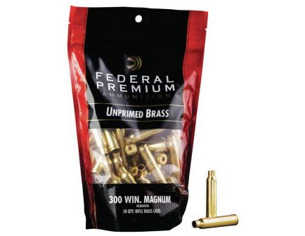 Federal Premium Gold Medal .300 Win Mag Unprimed Brass Cartridge Case, 50/pack - PR300UPB50