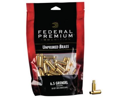 Federal Premium Gold Medal .6.5 Grendel Unprimed Brass Cartridge Case, 50/pack - PR65GDLUPB50