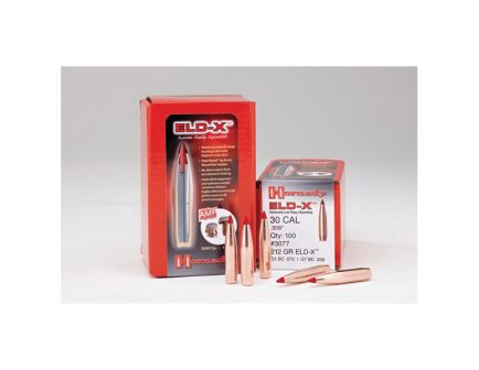 Hornady ELD-X .30 212 gr BT Rifle Bullet, 100/box - 3077