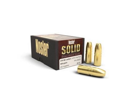 Nosler Solid .470 Nitro Express 500 gr FBSP Rifle Bullet, 25/box - 28455