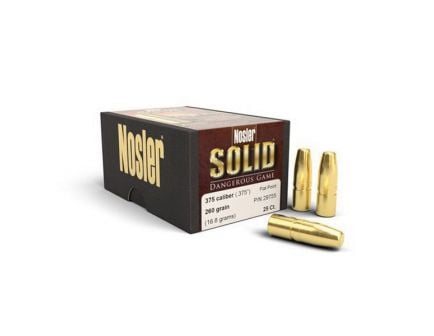 Nosler Solid .375 260 gr FBSP Rifle Bullet, 25/box - 29755