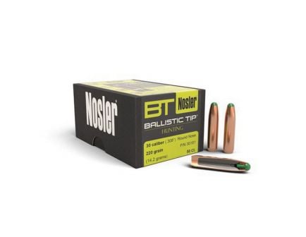 Nosler Ballistic Tip Hunting .30 220 gr RNBT Rifle Bullet, 50/box - 30181