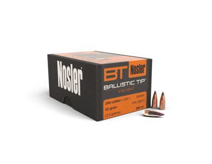 Nosler Ballistic Tip Varmint .20 32 gr SBT Rifle Bullet, 250/box - 39573