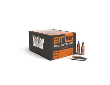 Nosler Ballistic Tip Varmint .25 85 gr SBT Rifle Bullet, 100/box - 43004