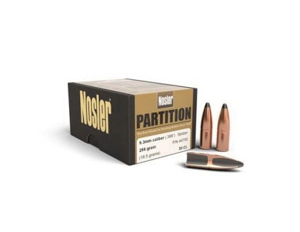 Nosler Partition 9.3mm 286 gr FBSPT Rifle Bullet, 50/box - 44750