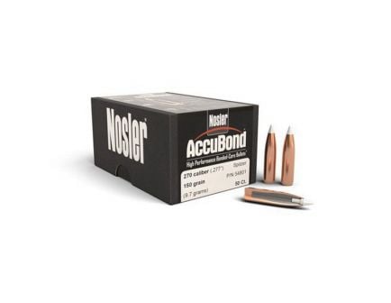 Nosler AccuBond .270 150 gr SBT Rifle Bullet, 50/box - 54801