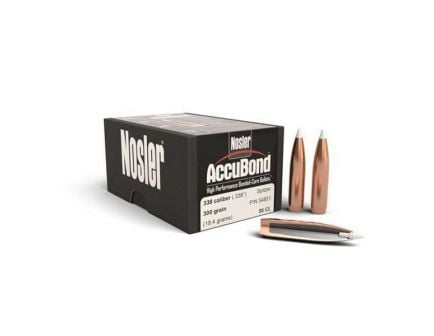Nosler AccuBond .338 300 gr SBT Rifle Bullet, 50/box - 54851