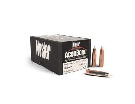 Nosler AccuBond 7mm 150 gr SBT Rifle Bullet, 50/box - 54951